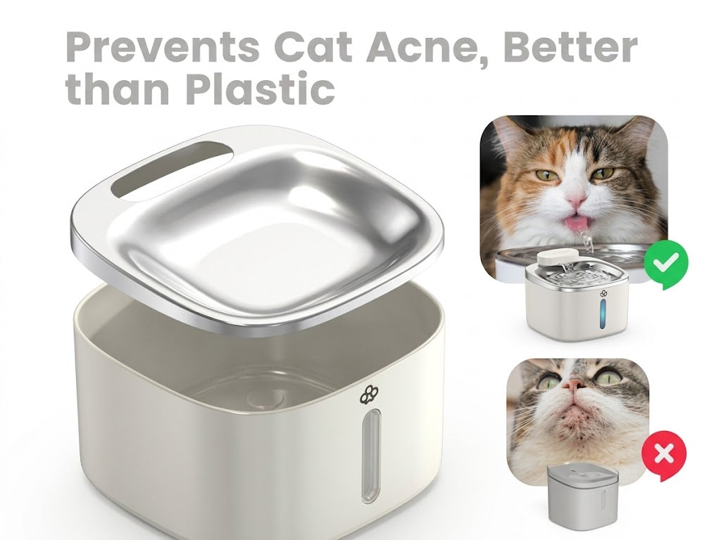 Wireless & Stainless Steel Automatic Cat Water Fountain, 3.5L/118Oz, Cordless & Rechargeable with Motion Sensor and Low Noise