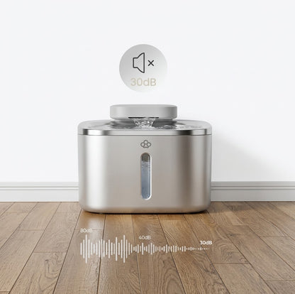 Wireless & Stainless Steel Automatic Cat Water Fountain, 3.5L/118Oz, Cordless & Rechargeable with Motion Sensor and Low Noise