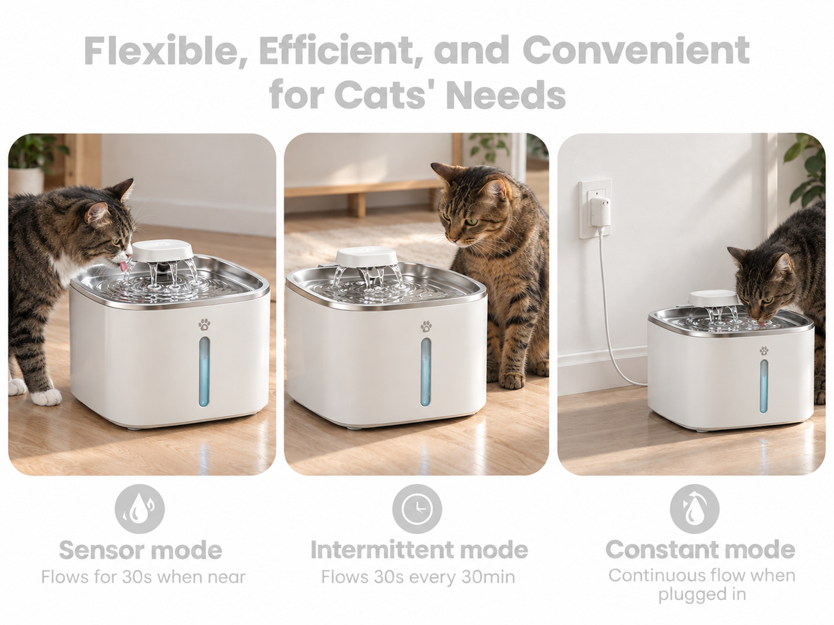 Wireless & Stainless Steel Automatic Cat Water Fountain, 3.5L/118Oz, Cordless & Rechargeable with Motion Sensor and Low Noise